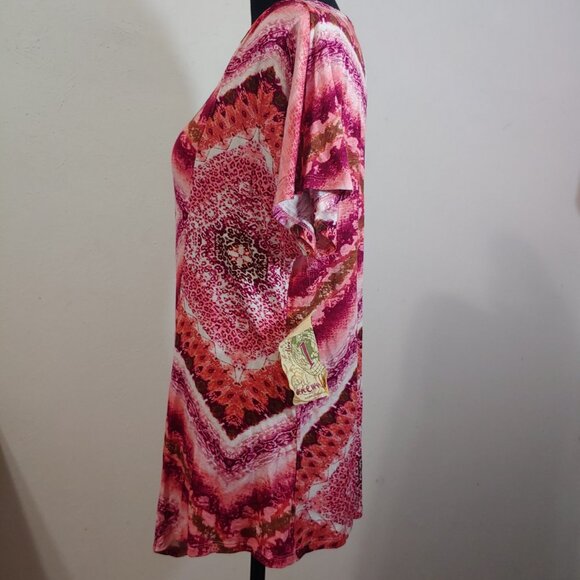 One World V Neck Soft Stretchy Short Sleeve Blouse Large - Picture 5 of 7